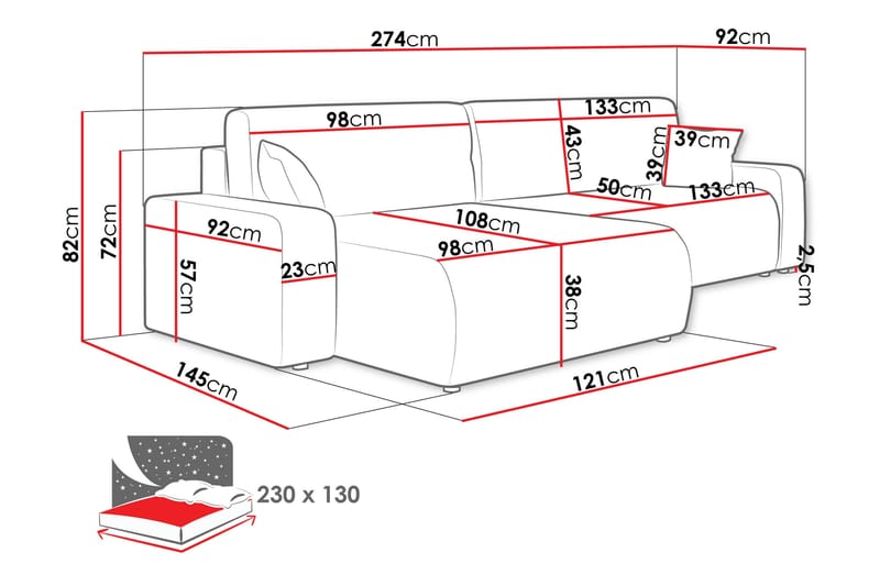 Barile Sofa med Divan 3-seter - Beige - Møbler - Sofaer - Sofa med sjeselong