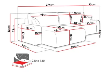 Barile Sofa med Divan 3-seter - Grønn - Møbler - Sofaer - Sofa med sjeselong