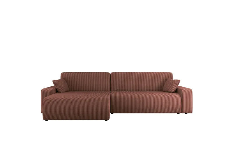 Barile Sofa med Divan 3-seter, Rosa