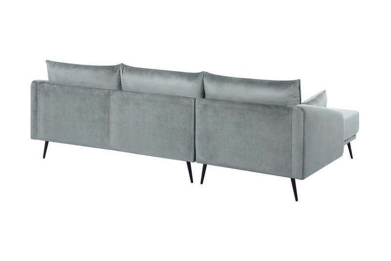Bartelme Hjørnesofa Høyre med LED-Belysning Fløyel - Grå - Møbler - Sofaer - Sofa med sjeselong