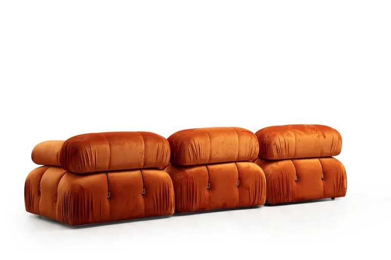 Belgin Boblende Divansofa 3-seter 288 cm - Oransje - Møbler - Sofaer - Sofa med sjeselong