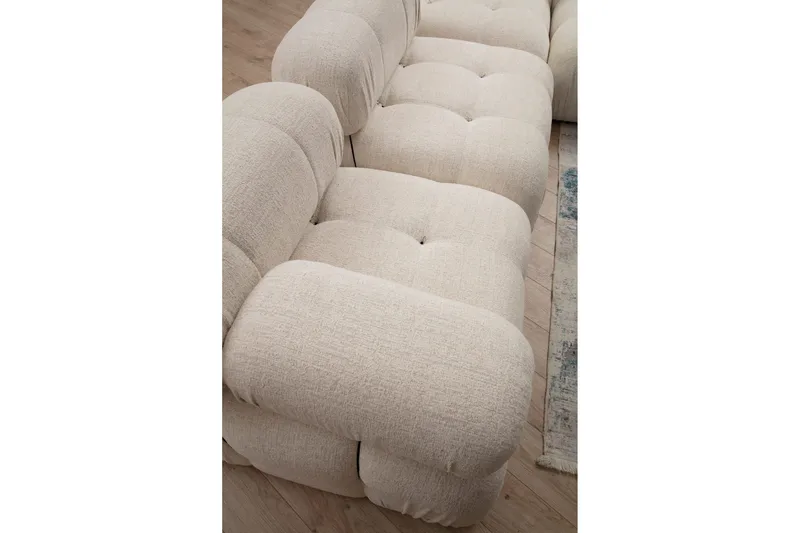 Belgin Boblet Divansofa 3-seters 288 cm - Lys / Beige - Møbler - Sofaer - Sofa med sjeselong
