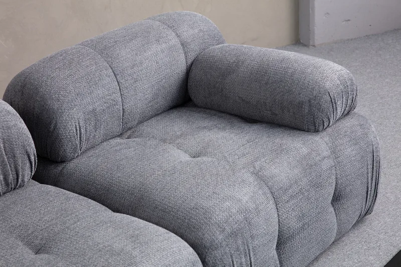 Belgin Sofa med Sjeselong 3-seter - Grå - Møbler - Sofaer - Modulsofaer - Komplett modulsofa