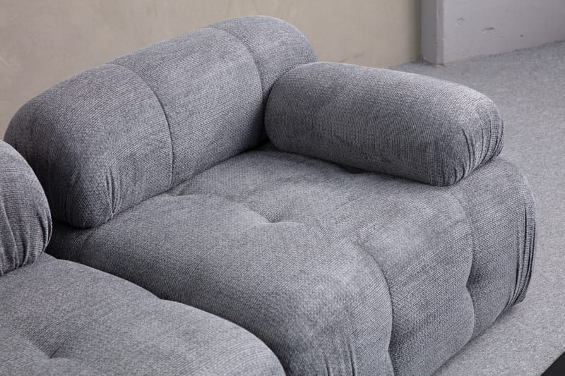 Belgin Sofa med Sjeselong 3-seter - Grå - Møbler - Sofaer - Modulsofaer - Komplett modulsofa