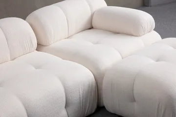 Belgin Sofa med Sjeselong 3-seter - Hvit - Møbler - Sofaer - Modulsofaer - Komplett modulsofa