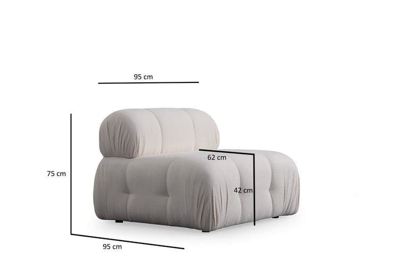 Belgin Sofa med Sjeselong 3-seter - Hvit - Møbler - Sofaer - Sofa med sjeselong