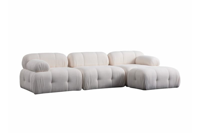 Belgin Sofa med Sjeselong 3-seter - Hvit - Møbler - Sofaer - Sofa med sjeselong