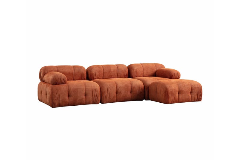 Belgin Sofa med Sjeselong 3-seter - Oransje - Møbler - Sofaer - Modulsofaer - Komplett modulsofa