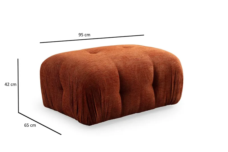 Belgin Sofa med Sjeselong 3-seter - Oransje - Møbler - Sofaer - Modulsofaer - Komplett modulsofa