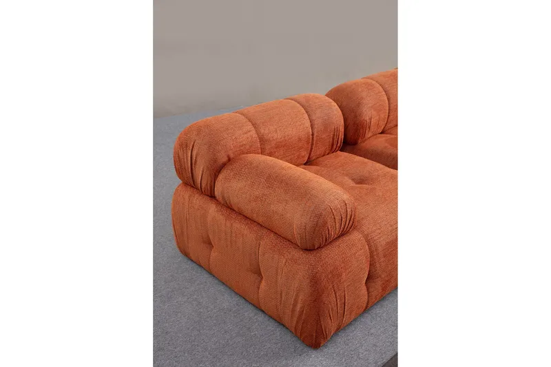 Belgin Sofa med Sjeselong 3-seter - Oransje - Møbler - Sofaer - Modulsofaer - Komplett modulsofa
