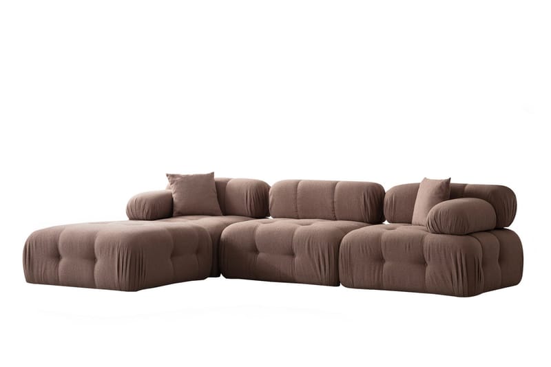 Bengul Divansofa 3-seters - Brun - Sofa med sjeselong - 4 seters sofa med divan