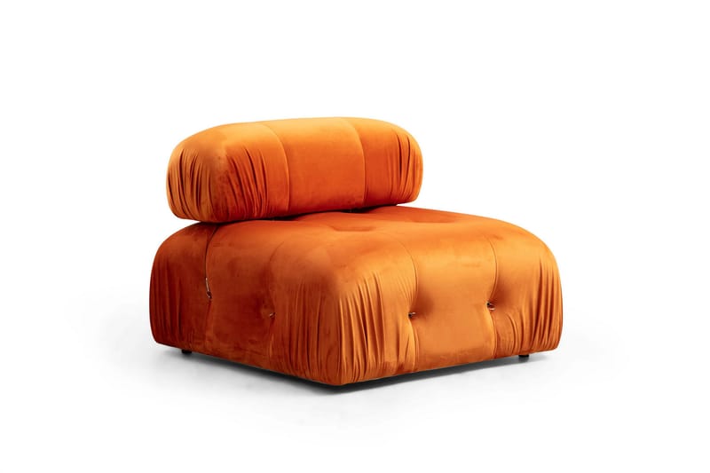 Bengul Divansofa 3-seters - Oransje - Sofa med sjeselong - 3 seters sofa med divan