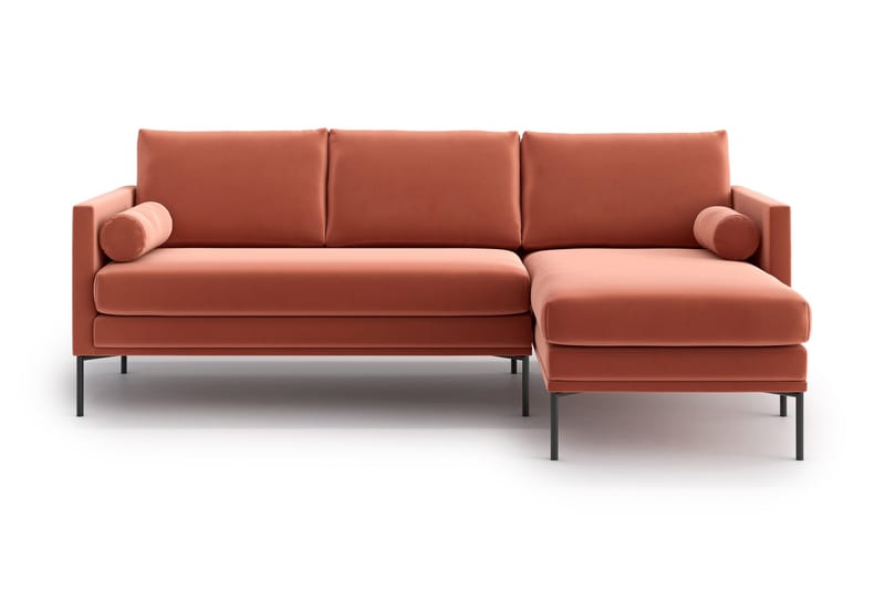 Blues 3-seter Divansofa - Oransje/Rosa - Sofa med sjeselong - 3 seters sofa med divan