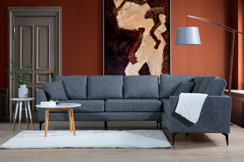 Bouchelle Hjørnesofa med Divan Høyre - Grå - Møbler - Sofaer - Sofa med sjeselong