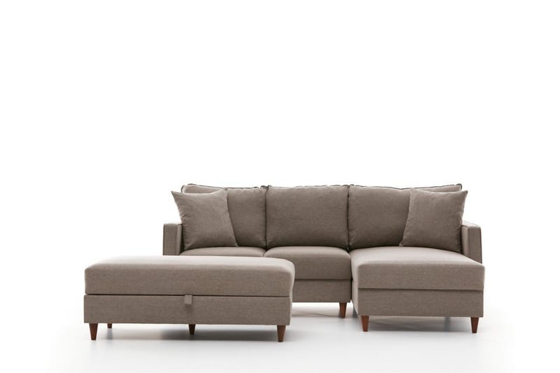 Braneles Sofa med Sjeselong 4-seter, Beige