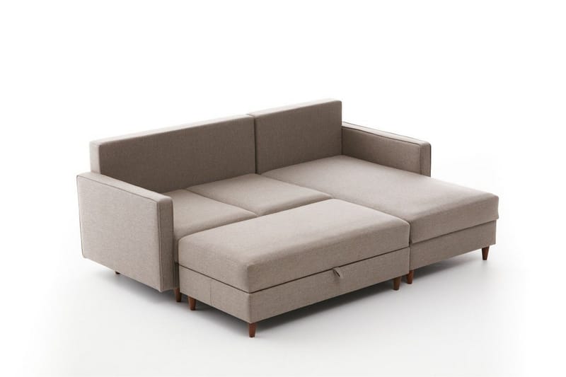 Braneles Sofa med Sjeselong 4-seter - Beige - Møbler - Sofaer - Sofa med sjeselong