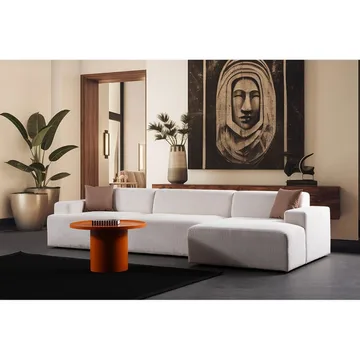 Branorin 4-seters sofa med Sjeselong - Hvit - Møbler - Sofaer - Sofa med sjeselong