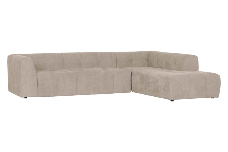 Buksekrok 4-seters Sofa Høyre - Sand - Sofa med sjeselong - 4 seters sofa med divan