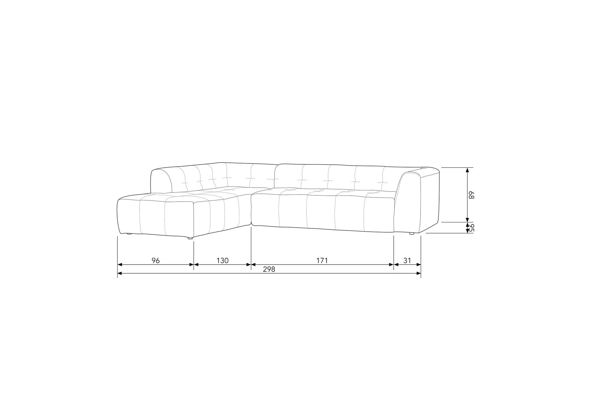 Byxelkroken 4-seters Sofa Venstre - Sand - Møbler - Sofaer - Sofa med sjeselong