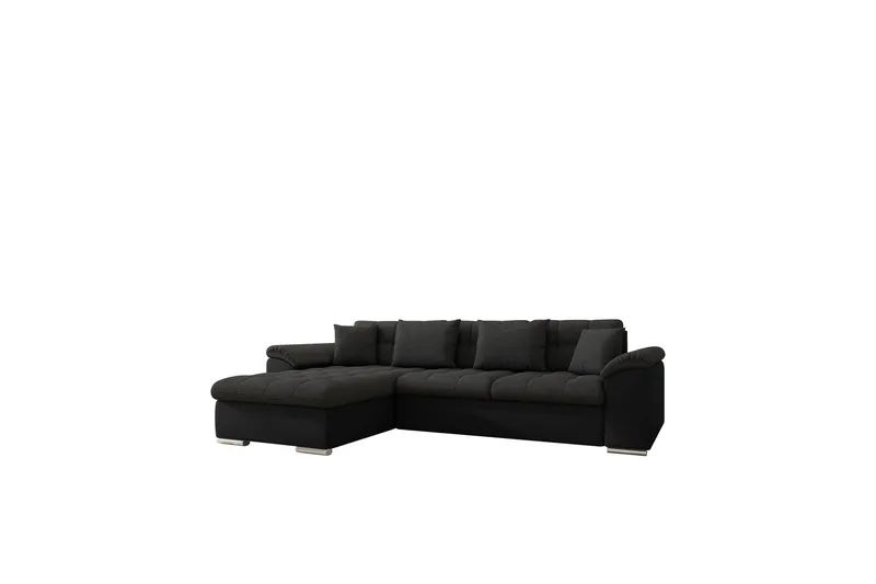 Camior Sofa med Divan 3-seter, Svart