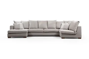 Castelloli 4-seter U-formet Hjørnesofa med Divan og Sjeselong i Stoff - Lysegrå - Møbler - Sofaer - Hjørnesofa - Hjørnesofa med divan