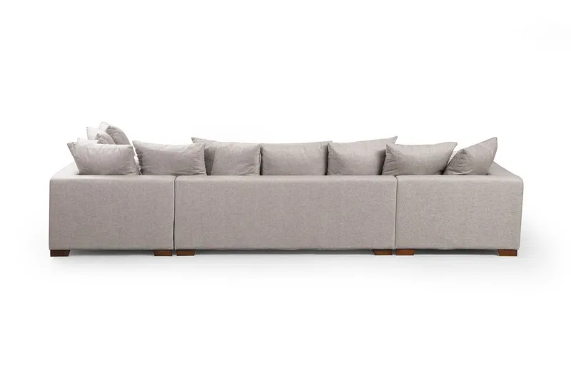 Castelloli 4-seter U-formet Hjørnesofa med Divan og Sjeselong i Stoff - Lysegrå - Møbler - Sofaer - Hjørnesofa - Hjørnesofa med divan