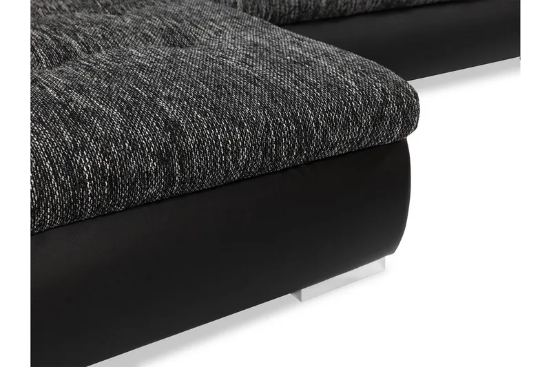 Cerys Sofa med Divan 3-seter - Svart/Grå - Møbler - Sofaer - Sofa med sjeselong