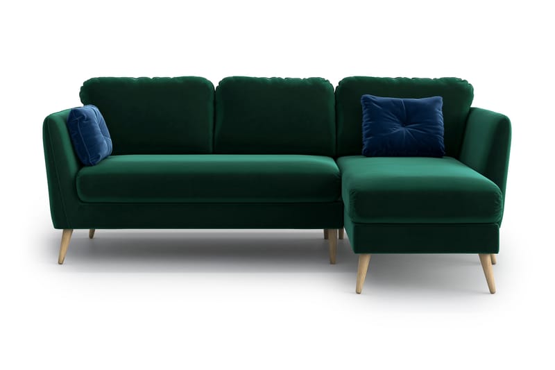 Claravik 3-seter Divansofa - Mørkegrønn - Sofa med sjeselong - 3 seters sofa med divan