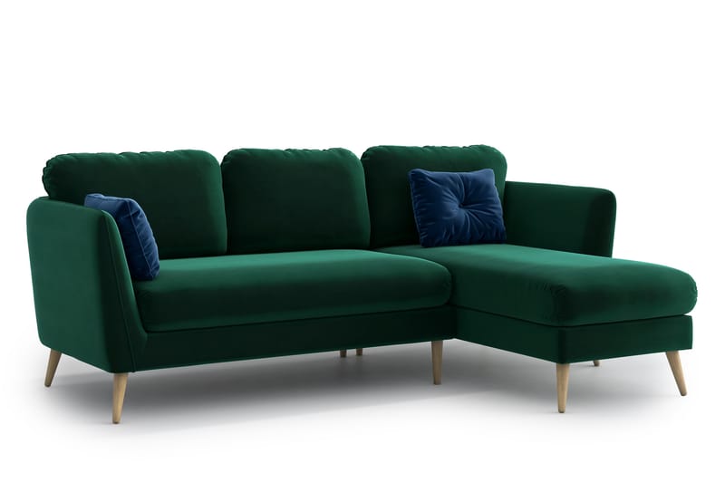 Claravik 3-seter Divansofa - Mørkegrønn - Sofa med sjeselong - 3 seters sofa med divan