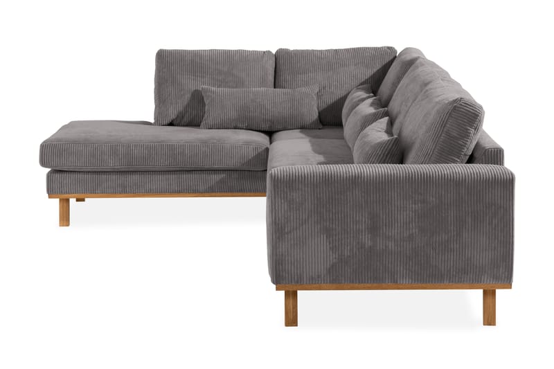 Copenhagen 2,5-seter Sofa Cordfløyel - Grå - Sofa med sjeselong - 4 seters sofa med divan