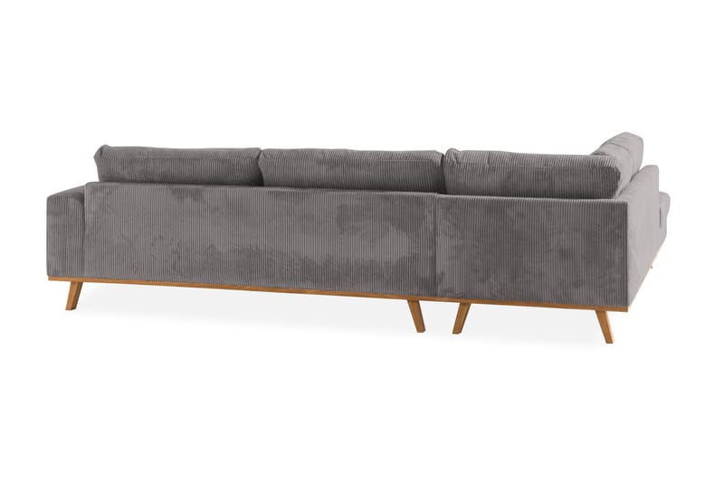 Copenhagen 2,5-seter Sofa Cordfløyel - Grå - Sofa med sjeselong - 4 seters sofa med divan