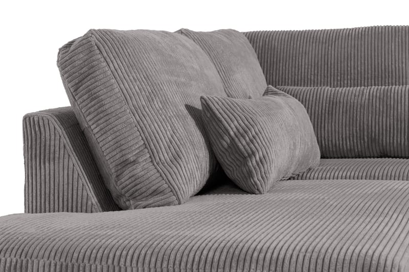 Copenhagen 2,5-seter Sofa Cordfløyel - Grå - Sofa med sjeselong - 4 seters sofa med divan