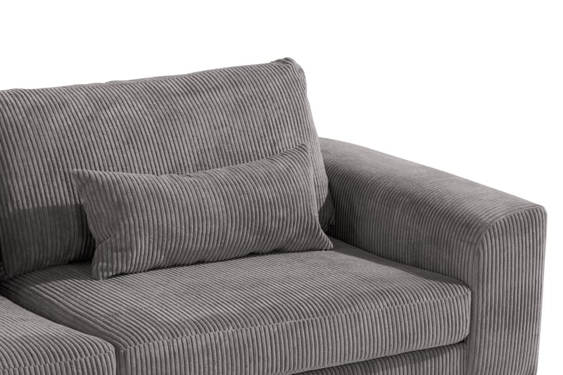 Copenhagen 2,5-seter Sofa Cordfløyel - Grå - Sofa med sjeselong - 4 seters sofa med divan