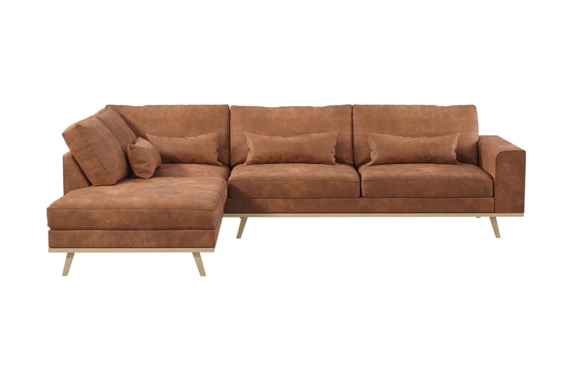 Copenhagen 2,5-seters L-Sofa - Brun - Sofa med sjeselong - 4 seters sofa med divan