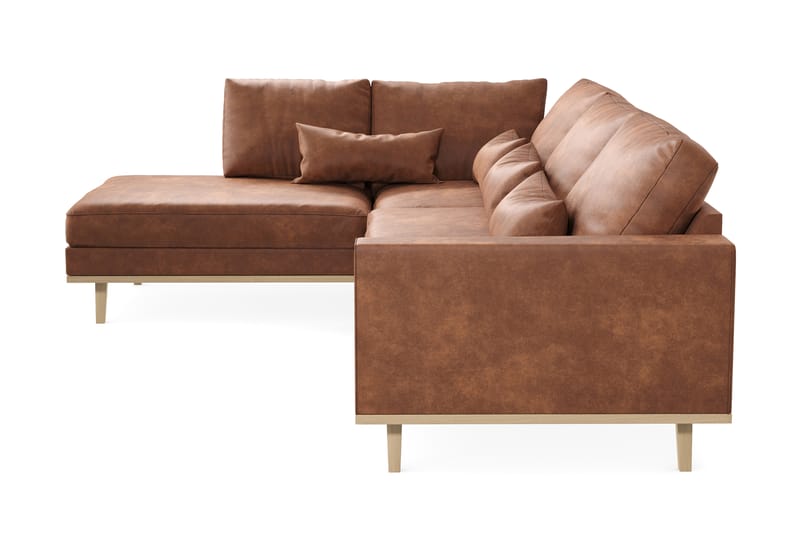 Copenhagen 2,5-seters L-Sofa - Brun - Sofa med sjeselong - 4 seters sofa med divan