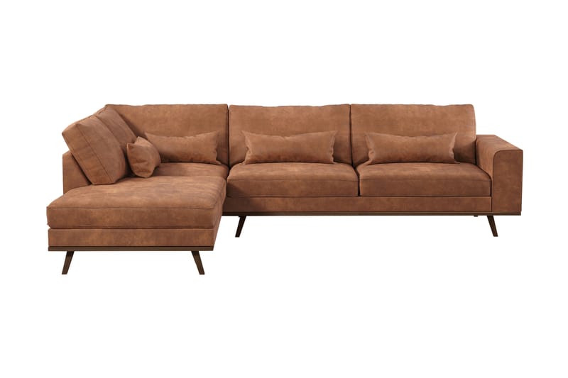 Copenhagen 2,5-seters L-Sofa - Brun - Sofa med sjeselong - 4 seters sofa med divan