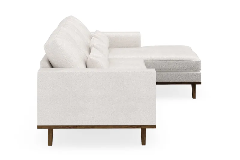 Copenhagen 4-seters Høyrevendt L-formet Divansofa i Bouclé - Hvit - Møbler - Sofaer - Sofa med sjeselong