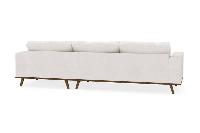 Copenhagen 4-seters Høyrevendt L-formet Divansofa i Bouclé - Hvit - Møbler - Sofaer - Sofa med sjeselong