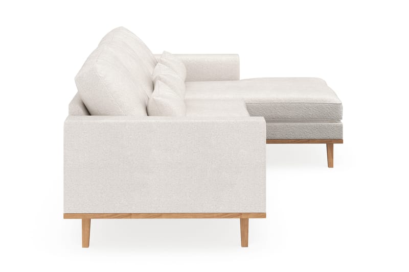 Copenhagen 4-seters Høyrevendt L-formet Divansofa i Bouclé - Hvit - Møbler - Sofaer - Sofa med sjeselong