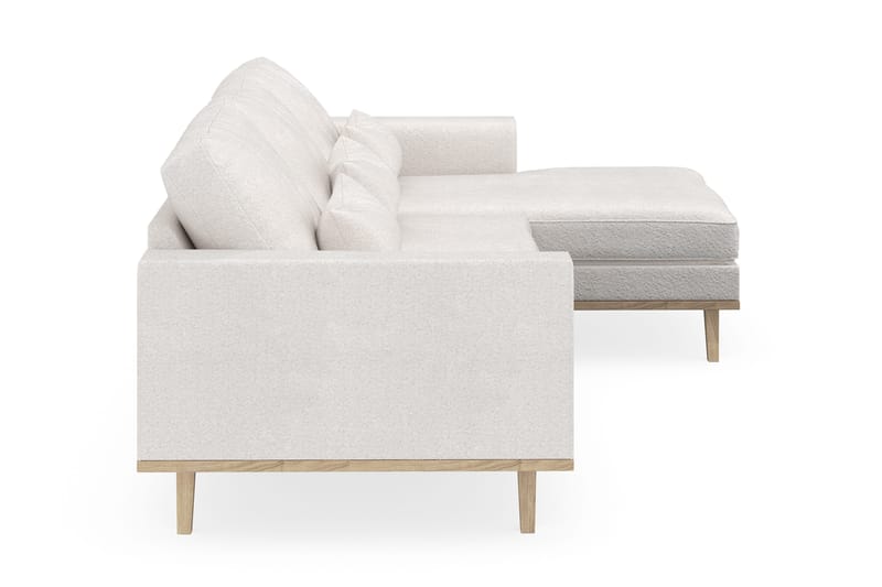 Copenhagen 4-seters Høyrevendt L-formet Divansofa i Bouclé - Hvit - Møbler - Sofaer - Sofa med sjeselong
