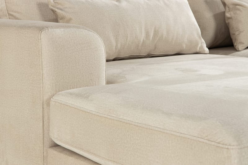 Copenhagen 4-seters Høyrevendt L-formet Divansofa i Fløyel - Beige - Møbler - Sofaer - Sofa med sjeselong