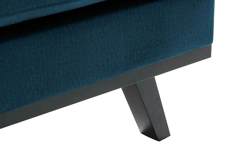 Copenhagen 4-seters Høyrevendt L-formet Divansofa i Fløyel - Blå - Møbler - Sofaer - Sofa med sjeselong