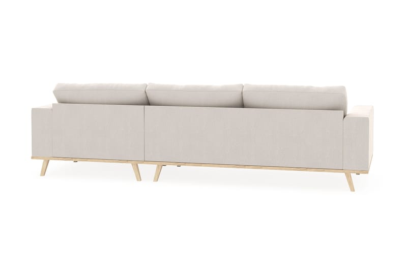Copenhagen 4-seters Høyrevendt L-formet Divansofa i Fløyel - Kremhvit - Møbler - Sofaer - Sofa med sjeselong