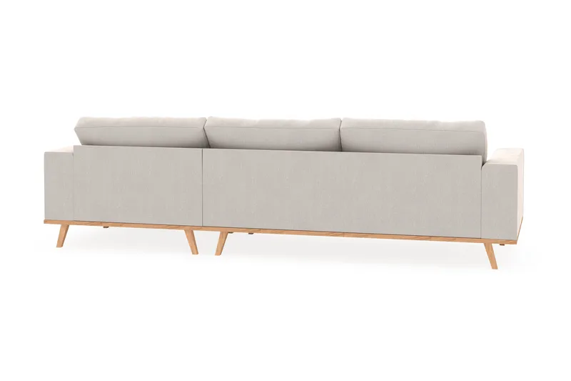 Copenhagen 4-seters Høyrevendt L-formet Divansofa i Fløyel - Kremhvit - Møbler - Sofaer - Sofa med sjeselong