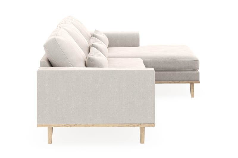 Copenhagen 4-seters Høyrevendt L-formet Divansofa i Fløyel - Kremhvit - Møbler - Sofaer - Sofa med sjeselong