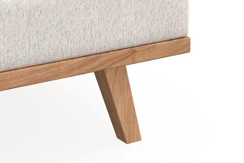 Copenhagen 4-seters Høyrevendt L-formet Divansofa i Fløyel - Kremhvit - Møbler - Sofaer - Sofa med sjeselong