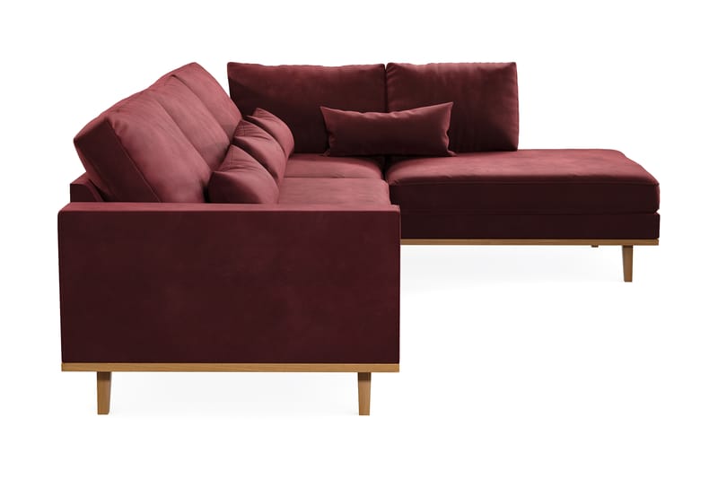 Copenhagen 4-seters Høyrevendt L-formet Divansofa i Fløyel - Lilla - Møbler - Sofaer - Sofa med sjeselong