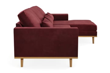 Copenhagen 4-seters Høyrevendt L-formet Divansofa i Fløyel - Lilla - Møbler - Sofaer - Sofa med sjeselong