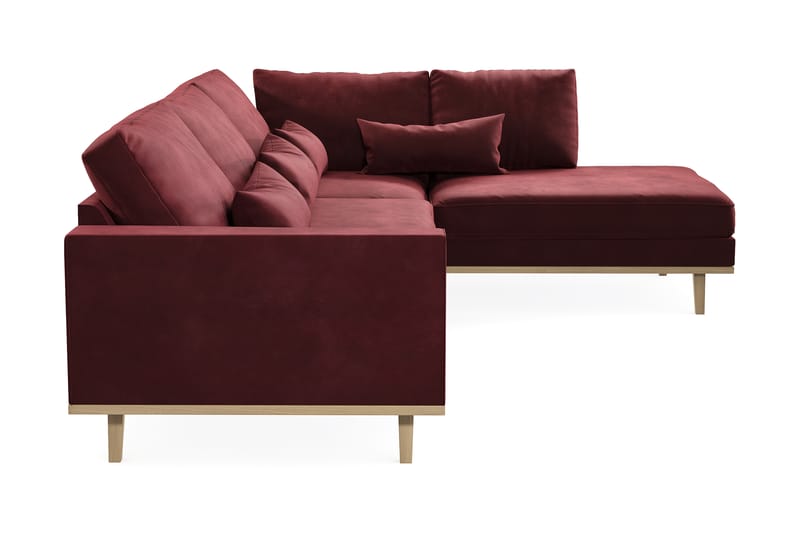 Copenhagen 4-seters Høyrevendt L-formet Divansofa i Fløyel - Lilla - Møbler - Sofaer - Sofa med sjeselong