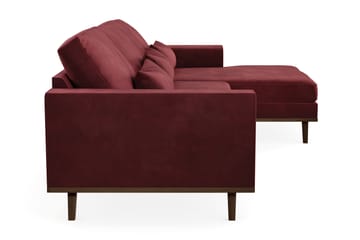 Copenhagen 4-seters Høyrevendt L-formet Divansofa i Fløyel - Lilla - Møbler - Sofaer - Sofa med sjeselong